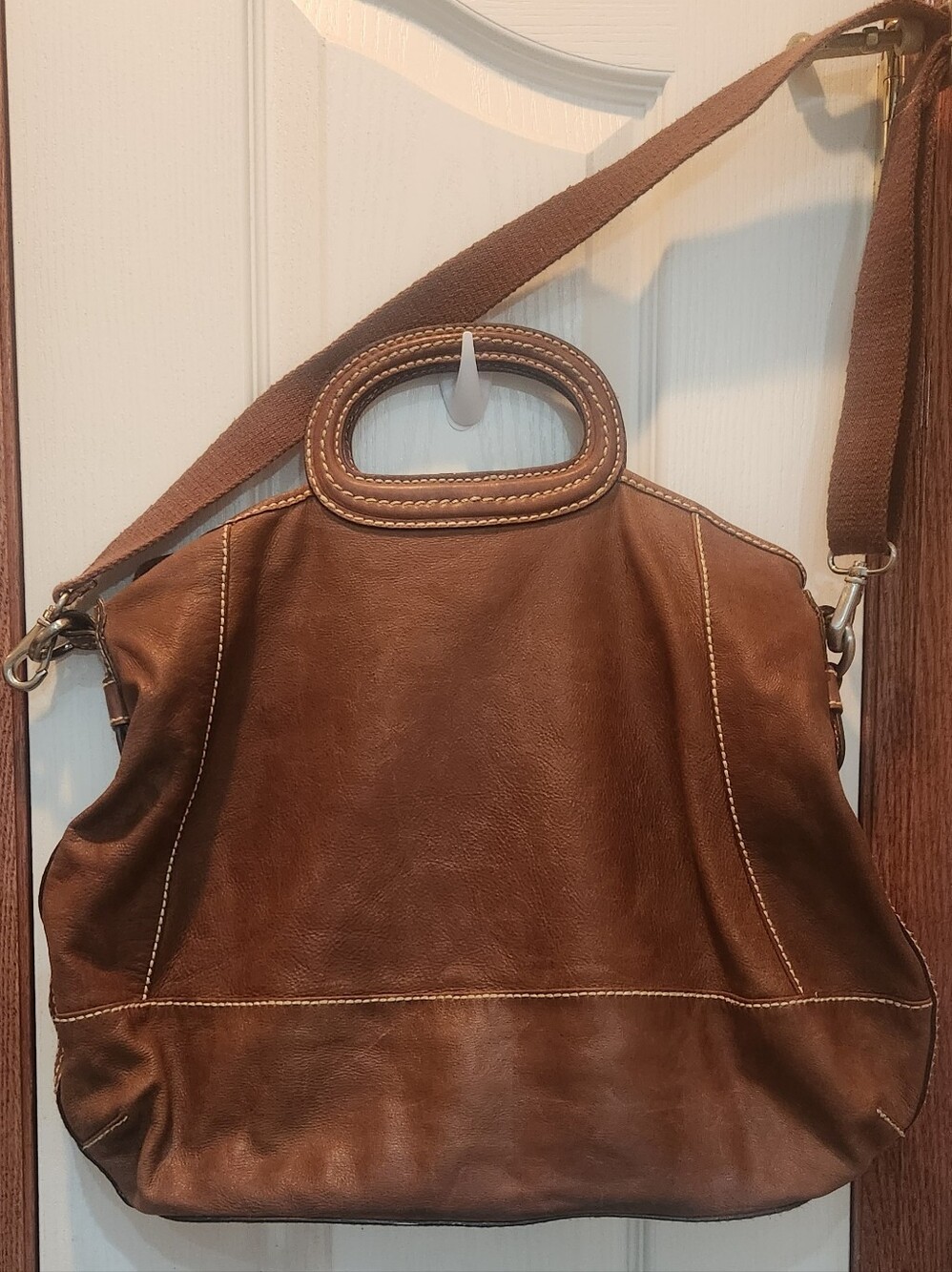 Vintage Fossil Leather Satchel Bag